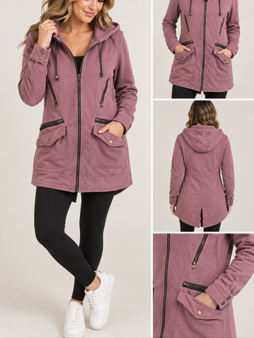 Anthropologie Gentle Fawn Purple Hooded Longline Jacket Size Large